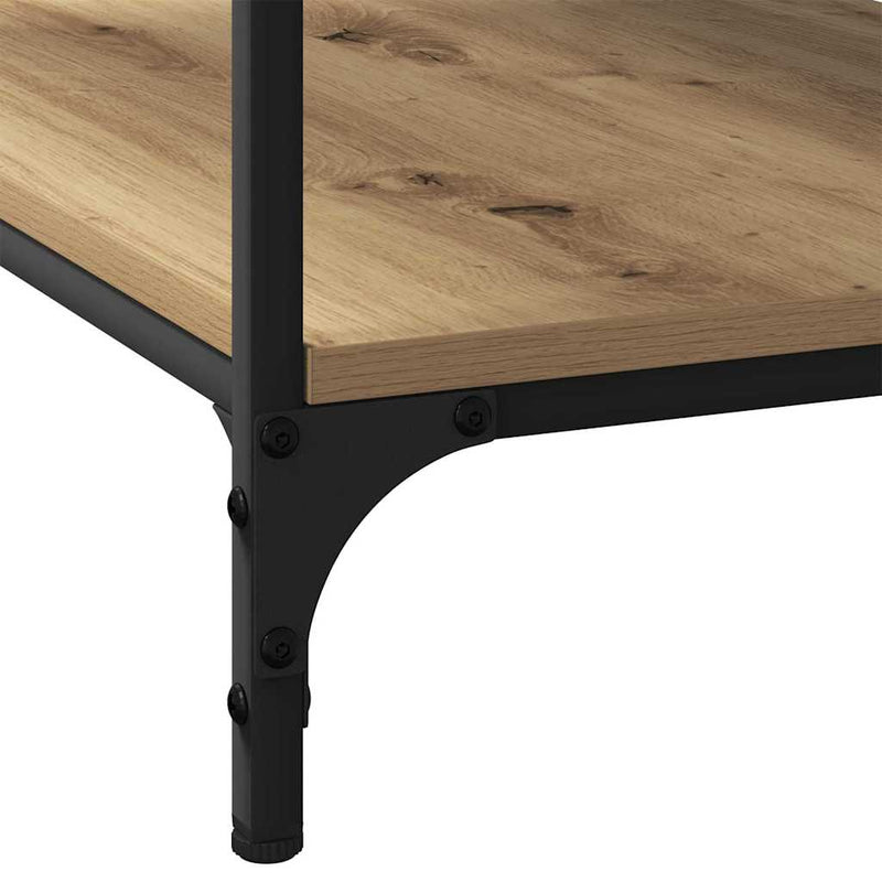 vidaXL Dohányzóasztal kézműves tölgy 80 x 50 x 40 cm Faanyag