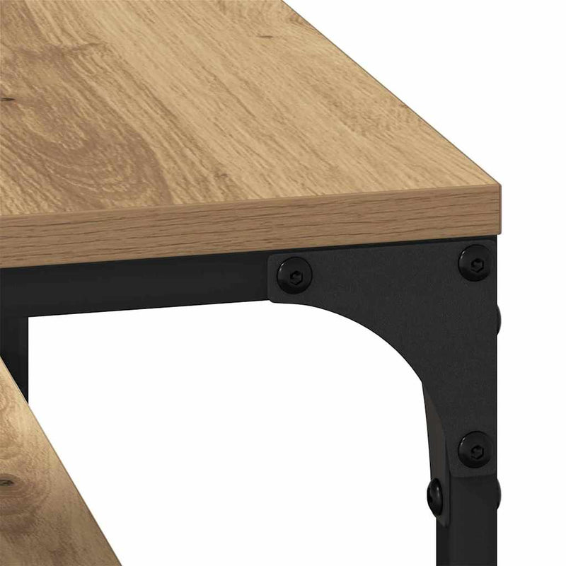vidaXL Dohányzóasztal kézműves tölgy 80 x 50 x 40 cm Faanyag