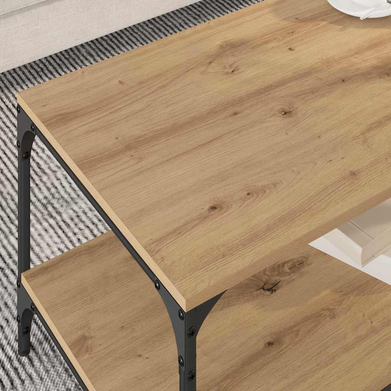 vidaXL Dohányzóasztal kézműves tölgy 80 x 50 x 40 cm Faanyag