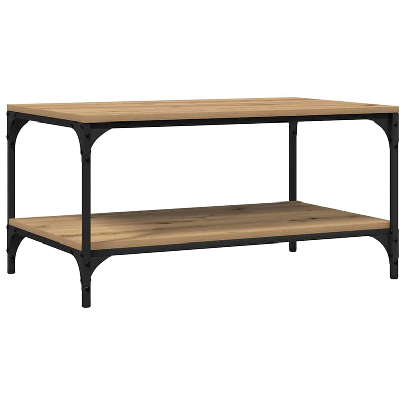 vidaXL Dohányzóasztal kézműves tölgy 80 x 50 x 40 cm Faanyag