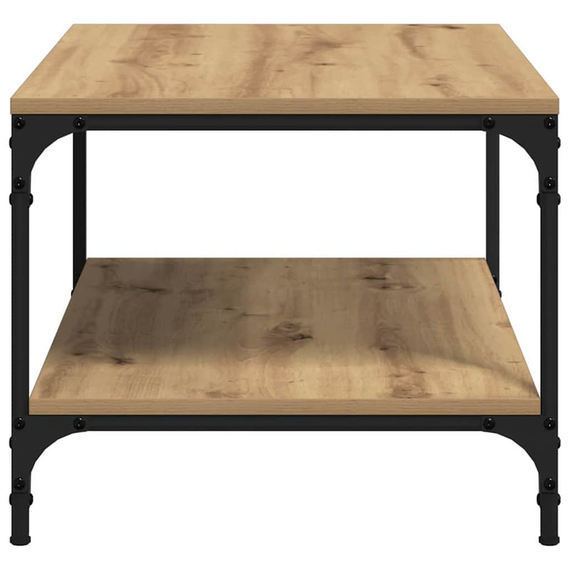 vidaXL Dohányzóasztal kézműves tölgy 80 x 50 x 40 cm Faanyag