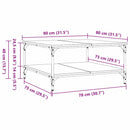 vidaXL Dohányzóasztal Régi fa 80 x 80 x 40 cm Faanyag