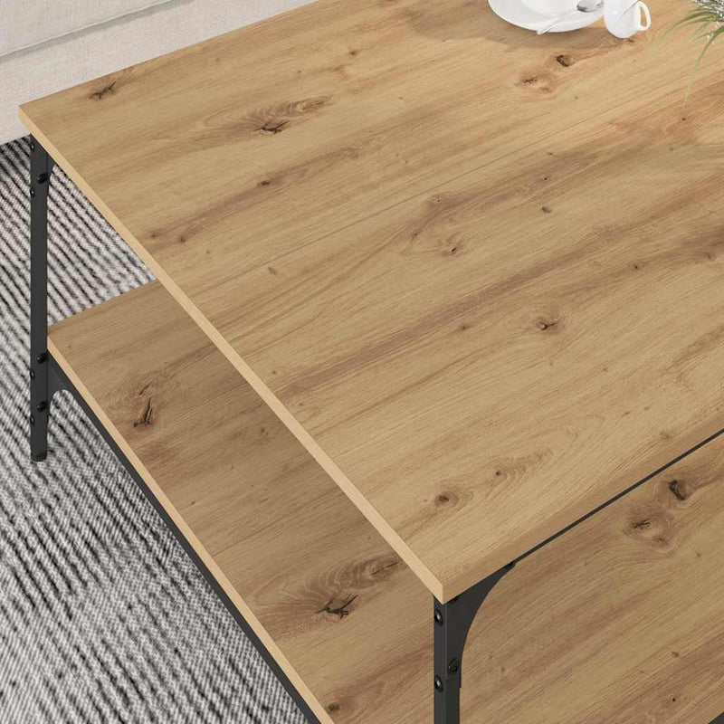 vidaXL Dohányzóasztal kézműves tölgy 80 x 80 x 40 cm Faanyag