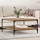 vidaXL Dohányzóasztal kézműves tölgy 80 x 80 x 40 cm Faanyag