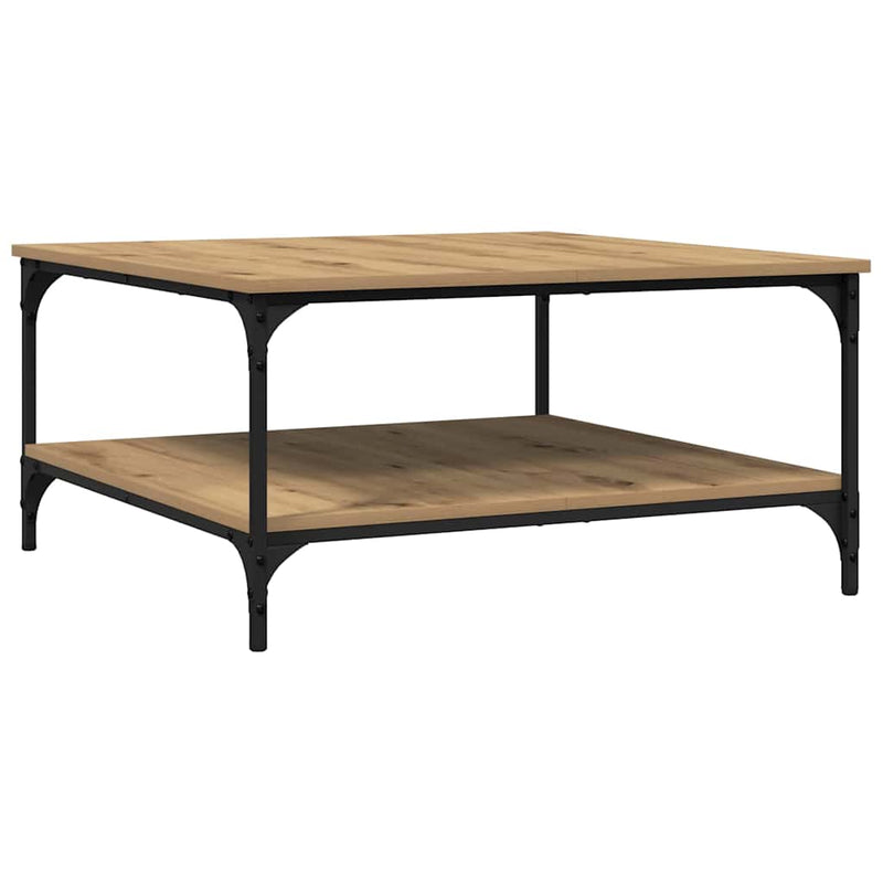 vidaXL Dohányzóasztal kézműves tölgy 80 x 80 x 40 cm Faanyag