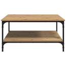 vidaXL Dohányzóasztal kézműves tölgy 80 x 80 x 40 cm Faanyag