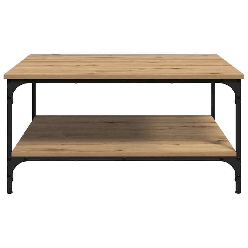 vidaXL Dohányzóasztal kézműves tölgy 80 x 80 x 40 cm Faanyag