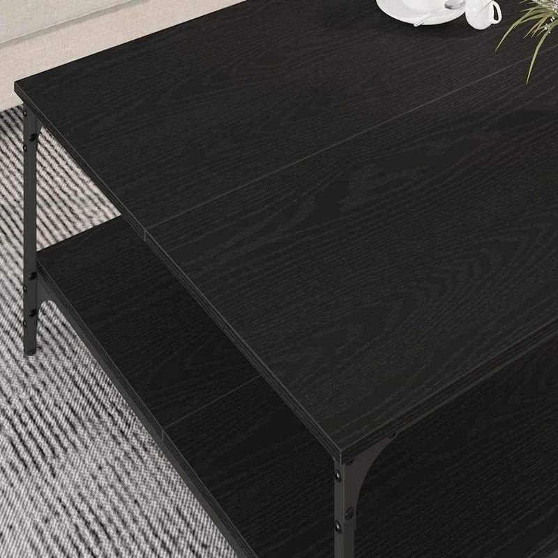 vidaXL Dohányzóasztal Musta tammi 80 x 80 x 40 cm Faanyag