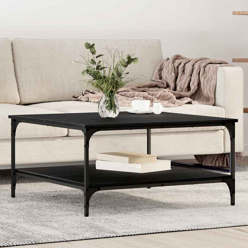 vidaXL Dohányzóasztal Musta tammi 80 x 80 x 40 cm Faanyag