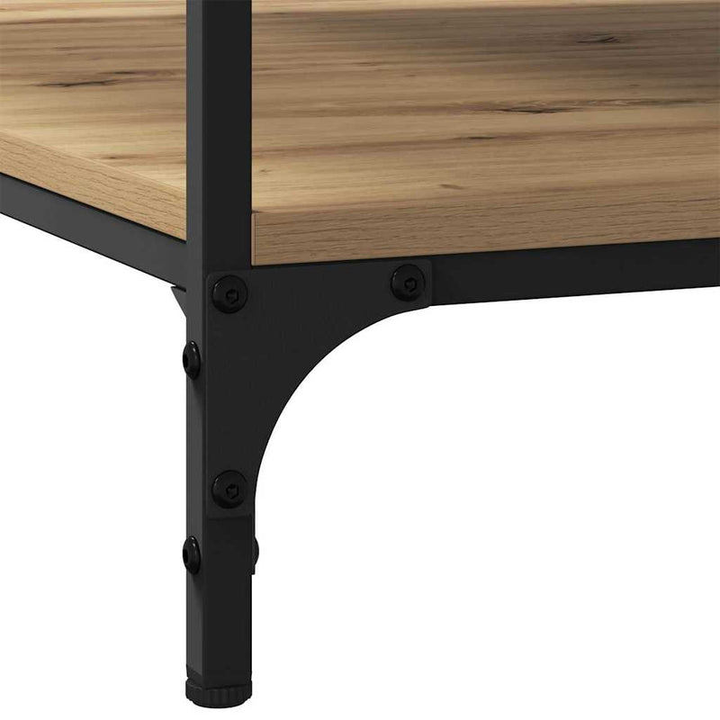 vidaXL Dohányzóasztal kézműves tölgy 100 x 100 x 40 cm Faanyag