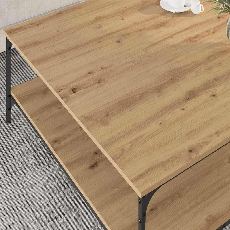 vidaXL Dohányzóasztal kézműves tölgy 100 x 100 x 40 cm Faanyag