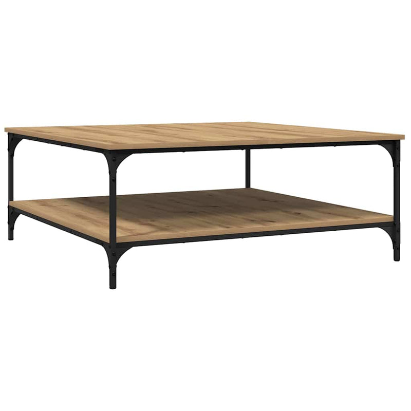 vidaXL Dohányzóasztal kézműves tölgy 100 x 100 x 40 cm Faanyag