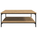 vidaXL Dohányzóasztal kézműves tölgy 100 x 100 x 40 cm Faanyag