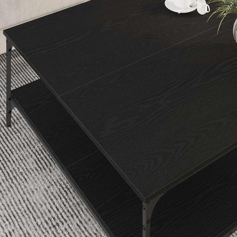 vidaXL Dohányzóasztal Musta tammi 100 x 100 x 40 cm Faanyag