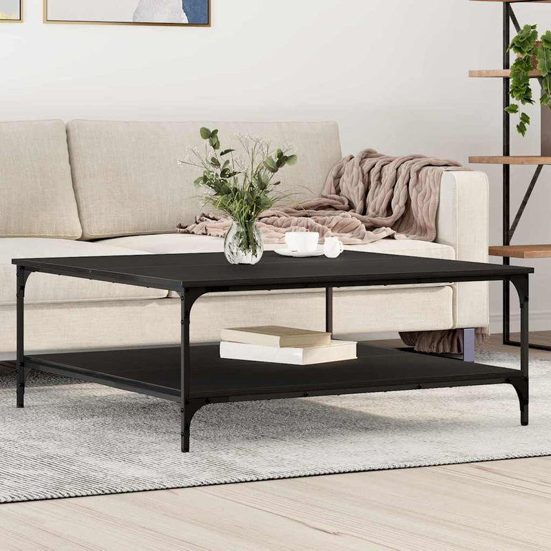vidaXL Dohányzóasztal Musta tammi 100 x 100 x 40 cm Faanyag