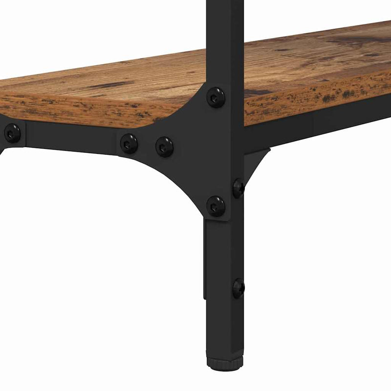 vidaXL Konzolasztal Régi fa 100 x 22.5 x 75 cm Műgyanta fa és Fém