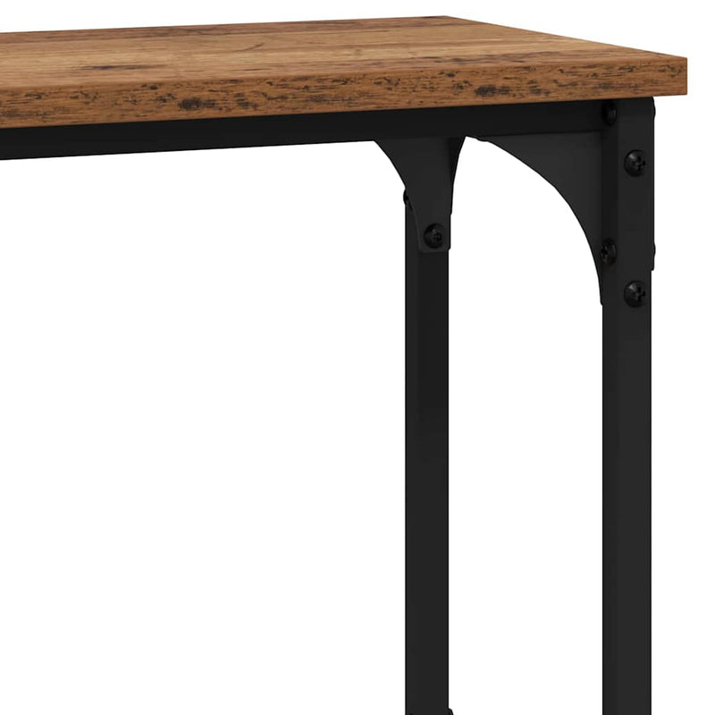 vidaXL Konzolasztal Régi fa 100 x 22.5 x 75 cm Műgyanta fa és Fém