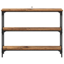 vidaXL Konzolasztal polcokkal Régi fa 100 x 22,5 x 75 cm Faanyag