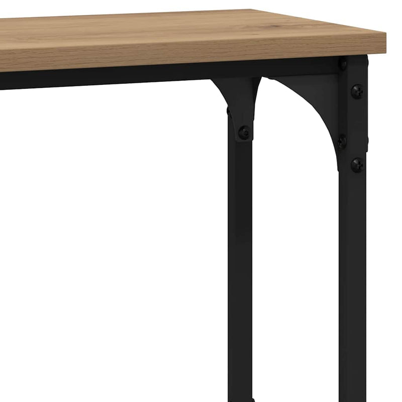 vidaXL Konzolasztal polcokkal kézműves tölgy 100 x 22.5 x 75 cm
