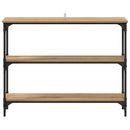 vidaXL Konzolasztal polcokkal Artisan tölgy 100 x 22,5 x 75 cm Faanyag