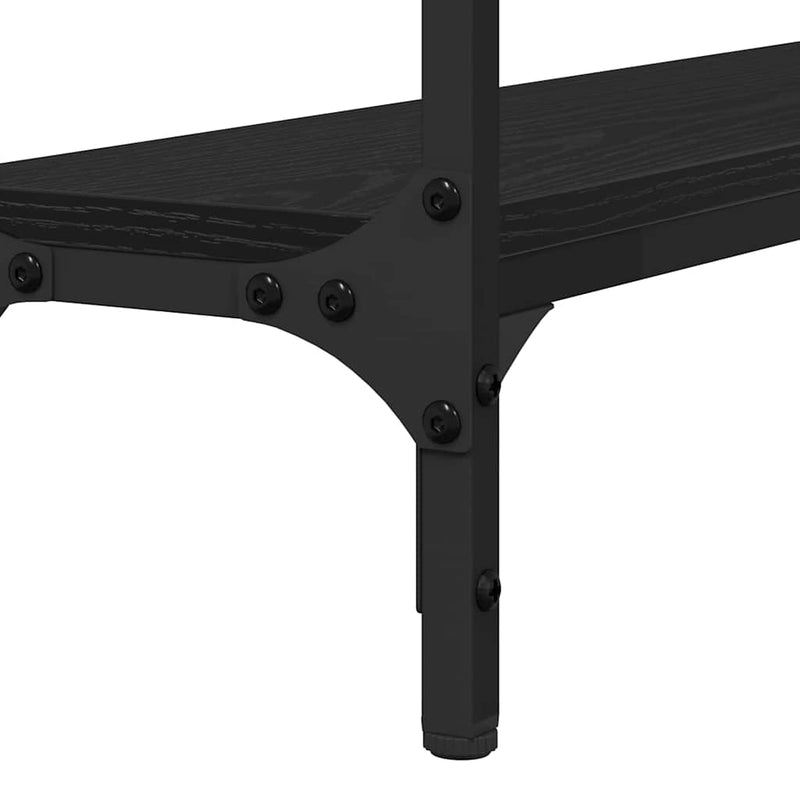 vidaXL Konzolasztal Musta tammi 100 x 22.5 x 75 cm Műgyanta fa és Fém