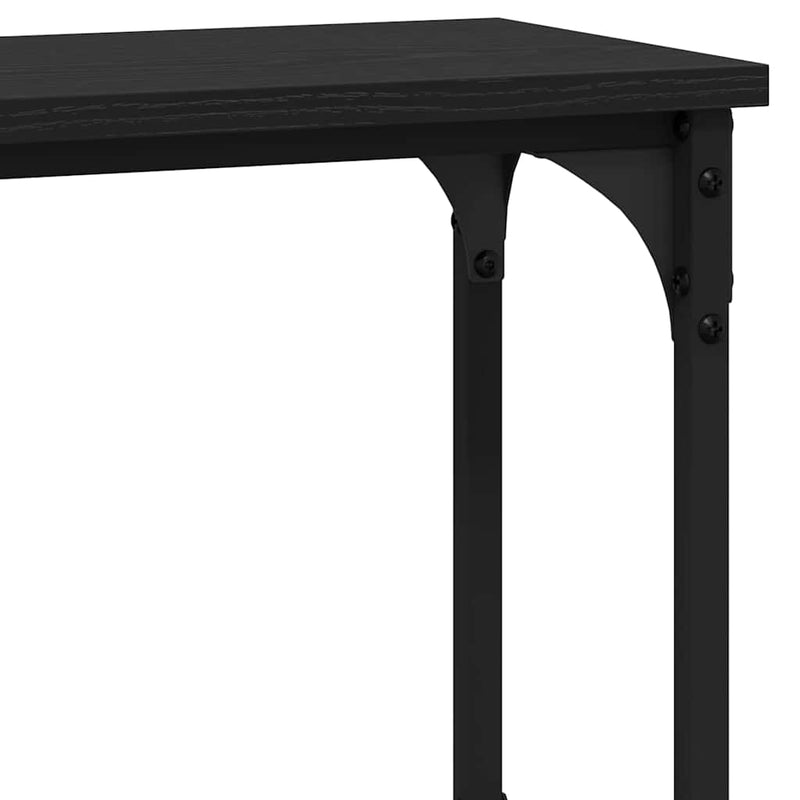vidaXL Konzolasztal Musta tammi 100 x 22.5 x 75 cm Műgyanta fa és Fém