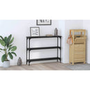 vidaXL Konzolasztal polcokkal Musta tammi 100 x 22,5 x 75 cm Faanyag