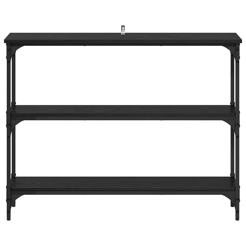 vidaXL Konzolasztal Musta tammi 100 x 22.5 x 75 cm Műgyanta fa és Fém