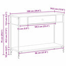 vidaXL Konzolasztal Egyéb Régi fa 100 x 34.5 x 75 cm Faanyag