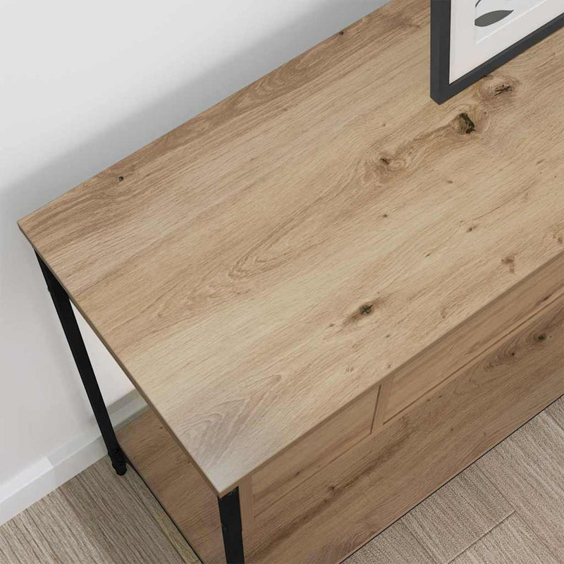 vidaXL Konzolasztal Other kézműves tölgy 100 x 34.5 x 75 cm Faanyag