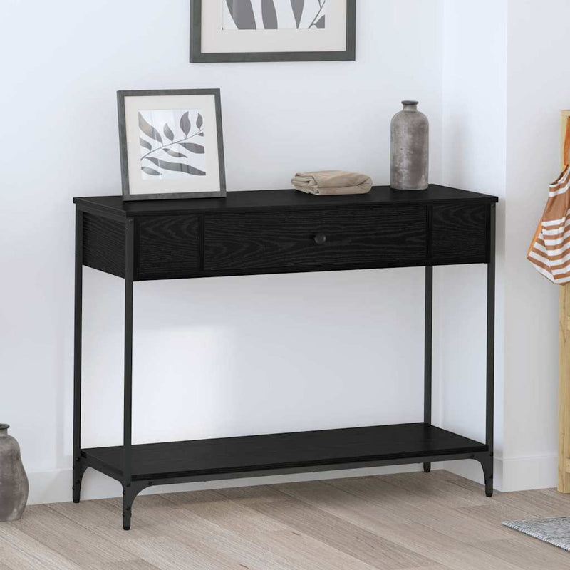 vidaXL Konzolasztal Other Musta tammi 100 x 34.5 x 75 cm Faanyag