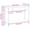 vidaXL Konzolasztal Egyéb Musta tammi 100 x 34.5 x 75 cm Faanyag