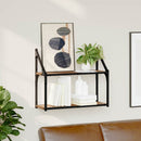 vidaXL Falpolc polcokkal tárolóval Régi fa 60 x 21 x 51 cm Faanyag