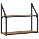 vidaXL Falpolc polcokkal tárolóval Régi fa 60 x 21 x 51 cm Faanyag