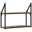 vidaXL Falpolc polcokkal tárolóval Régi fa 60 x 21 x 51 cm Faanyag