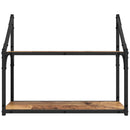 vidaXL Falpolc polcokkal tárolóval Régi fa 60 x 21 x 51 cm Faanyag