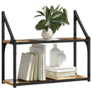 vidaXL Falpolc polcokkal tárolóval Régi fa 60 x 21 x 51 cm Faanyag