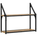 vidaXL Falpolc polcokkal kézműves tölgy 60 x 21 x 51 cm Faanyag