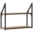 vidaXL Falpolc polcokkal kézműves tölgy 60 x 21 x 51 cm Faanyag