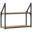 vidaXL Falpolc polcokkal kézműves tölgy 60 x 21 x 51 cm Faanyag
