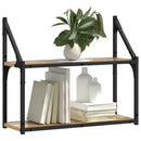 vidaXL Falpolc polcokkal kézműves tölgy 60 x 21 x 51 cm Faanyag