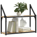 vidaXL Falpolc polcokkal kézműves tölgy 60 x 21 x 51 cm Faanyag