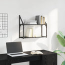 vidaXL Falpolc polcokkal tárolóval Musta tammi 60 x 21 x 51 cm Faanyag