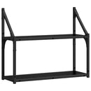 vidaXL Falpolc polcokkal tárolóval Musta tammi 60 x 21 x 51 cm Faanyag
