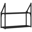 vidaXL Falpolc polcokkal tárolóval Musta tammi 60 x 21 x 51 cm Faanyag