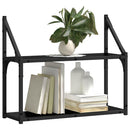vidaXL Falpolc polcokkal tárolóval Musta tammi 60 x 21 x 51 cm Faanyag