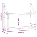 vidaXL Falpolc polcokkal tárolóval Musta tammi 60 x 21 x 51 cm Faanyag