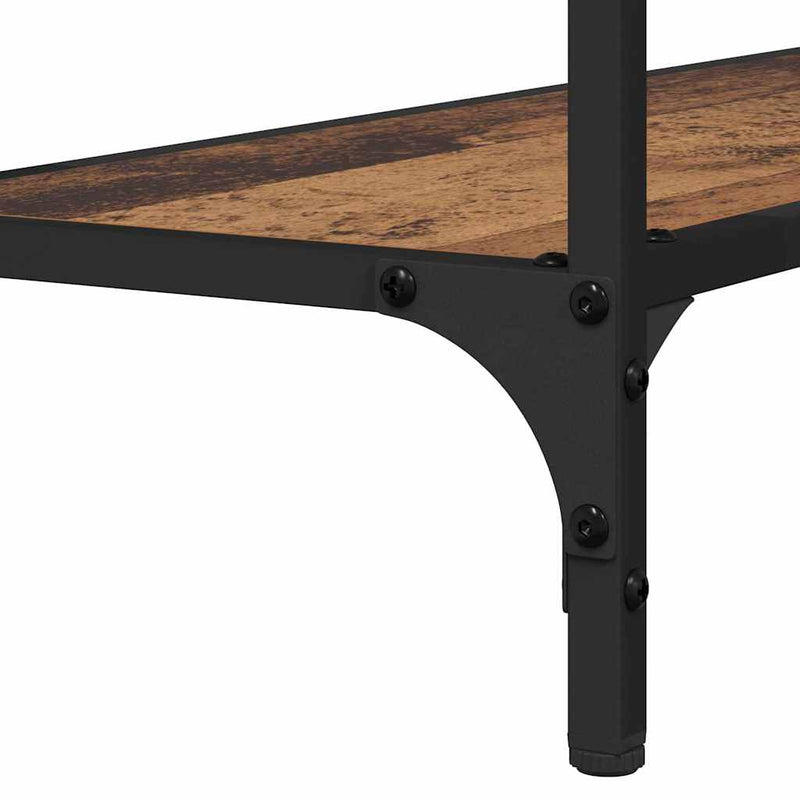 vidaXL Konzolasztal polcokkal Régi fa 101 x 30.5 x 75 cm Faanyag
