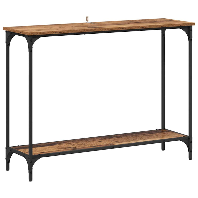 vidaXL Konzolasztal polcokkal Régi fa 101 x 30.5 x 75 cm Faanyag