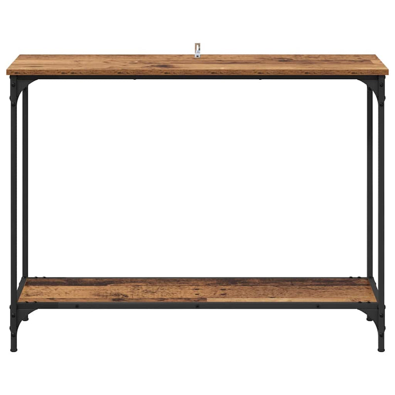 vidaXL Konzolasztal polcokkal Régi fa 101 x 30.5 x 75 cm Faanyag